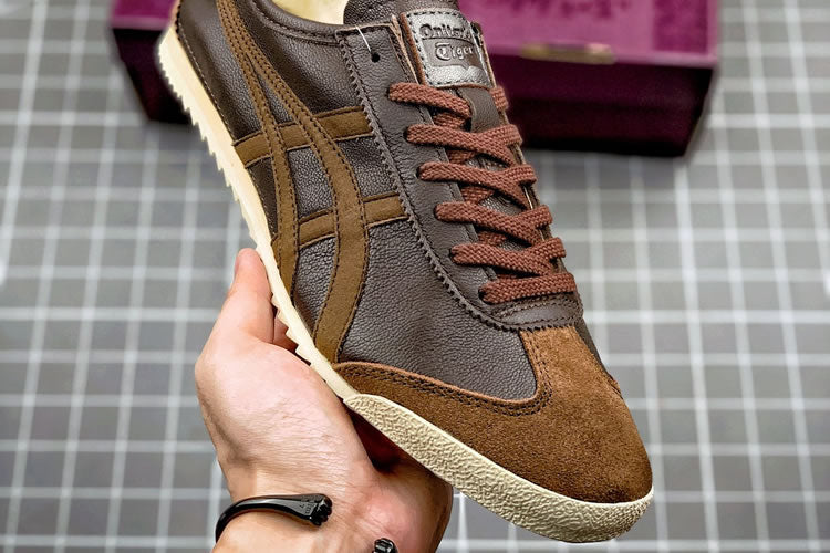 Onitsuka Tiger Unisex Chocolate Mexico 66 Deluxe Shoes Slip-On Athletic Shoes For Men's Or Boys-TH9J4L-2828
