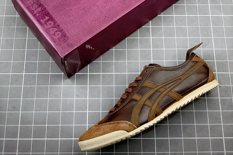 Onitsuka Tiger Unisex Chocolate Mexico 66 Deluxe Shoes Slip-On Athletic Shoes For Men's Or Boys-TH9J4L-2828
