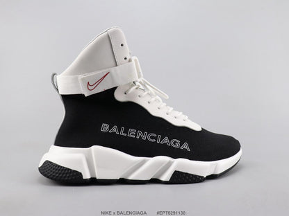 Nike Air Balenciaga High Top White Black Shoe - Balenciaga-Speed-Trainer-021