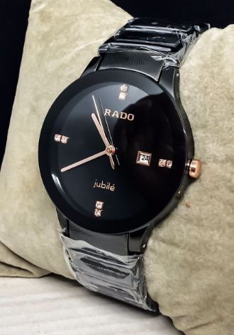 Rado Black Color Luxury Watch For Men With Black Color Stainless Steel Strap RD-CENTRIC