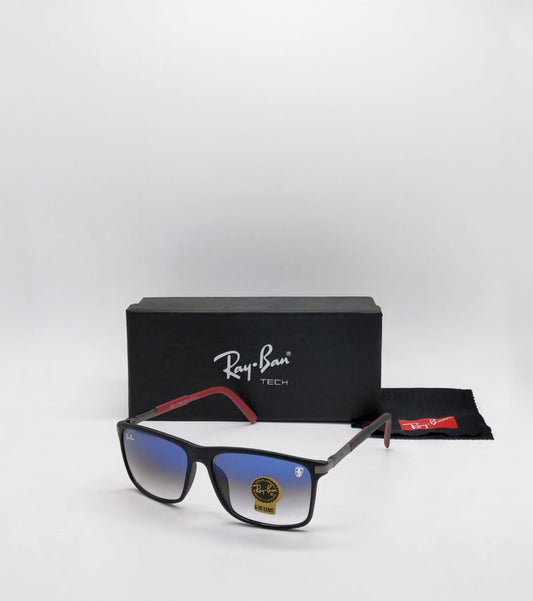 RB Brand New stylish Men's And Women's Sunglass Heavy Quality Black Frame With Blue Lences RB-SUN-04