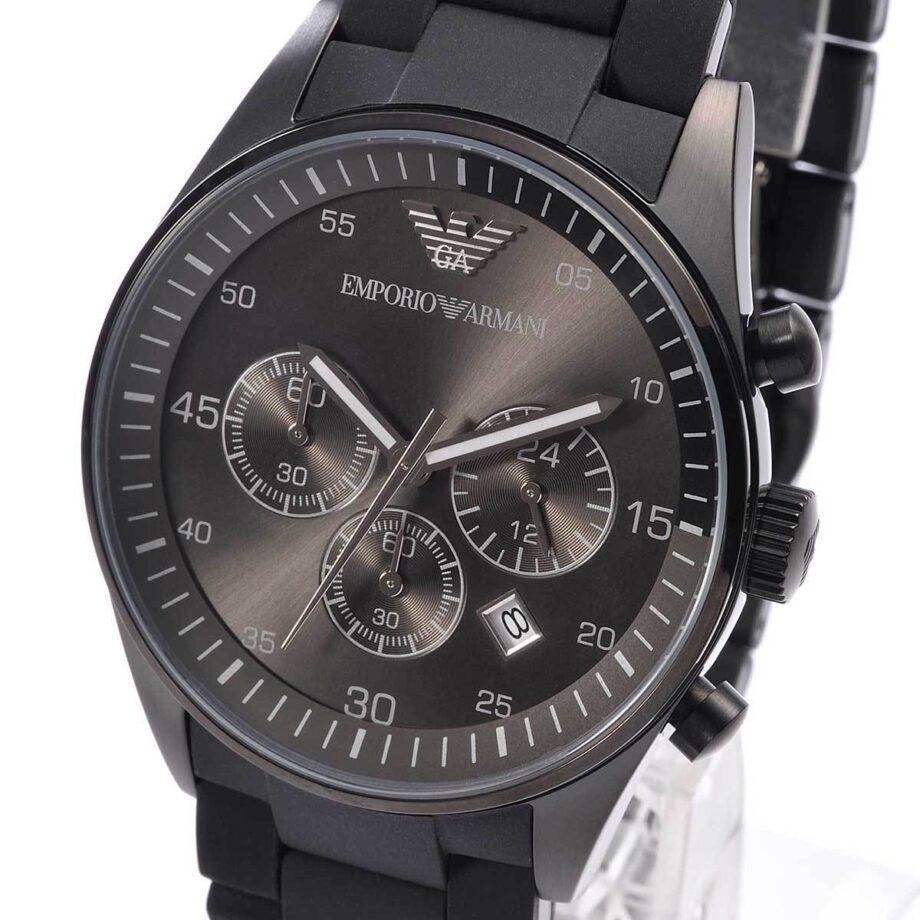 Emporio Armani Chronograph Analog Full Black silicon Men's Watch for Man AR5889 Sale Gift