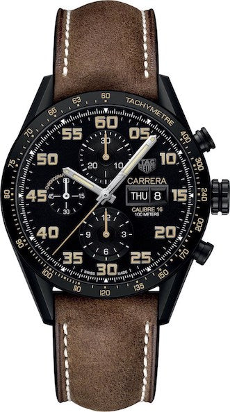 TAG Heuer Carrera Calibre 16 CV2A84.FC6394 43mm Black Watch For Man-Best Gift