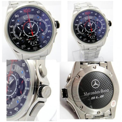Tag Heuer Mercedes Benz SLS 100 Diagno Black Dial Silver Metal Chronograph Mens Watch for Man - Gift