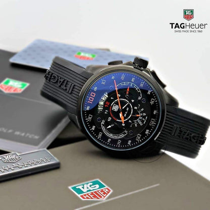 Tag Heuer Mercedes Benz SLS 200 Diagno Black Dial Black Rubber Chronograph Mens Watch for Man - Gift