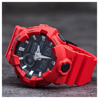 Casio G-Shock Analog Digital Red Belt Men's Watch For Man With Black Dial Gift Watch G716