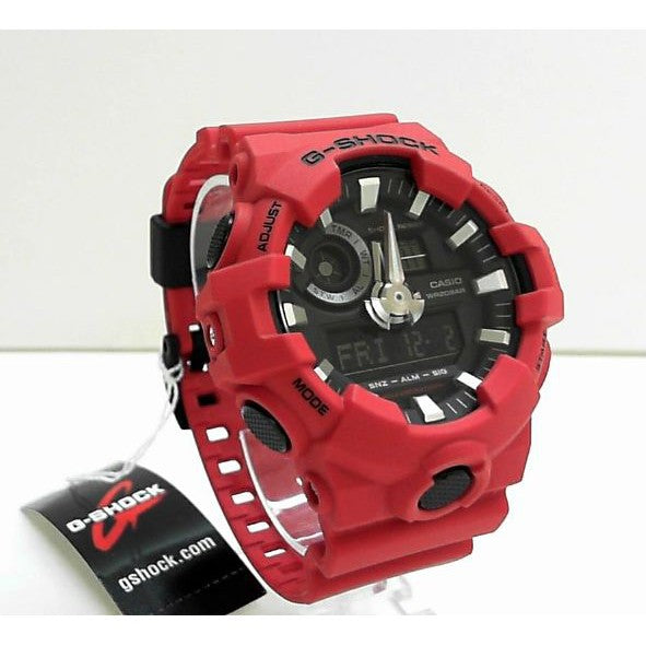 Casio G-Shock Analog Digital Red Belt Men's Watch For Man With Black Dial Gift Watch G716