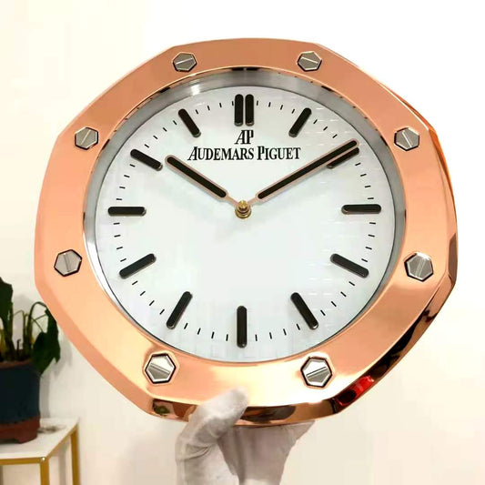 Audemars Piguet Wall Clock Quartz Analog Rose Gold Color With White Dial Clock AP-WC-200